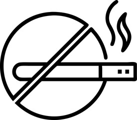 no smoking vector icon on white or transparent background. Smoking Stroke icon collections. Editable Stroke icon collection Outline icon.