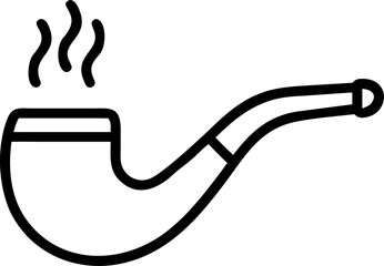 smoking pipe vector icon on white or transparent background. Smoking Stroke icon collections. Editable Stroke icon collection Outline icon.