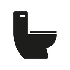 Toilet Solid Icon. Bathroom Fixture And Sanitation Equipment Silhouette Symbol. Restroom, Hygiene, And Plumbing Sign. Isolated Vector Illustration