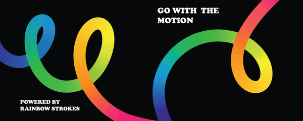 Vibrant Gradient Curves – Abstract 3D Spiral Lines and Color Flow Vector Background"