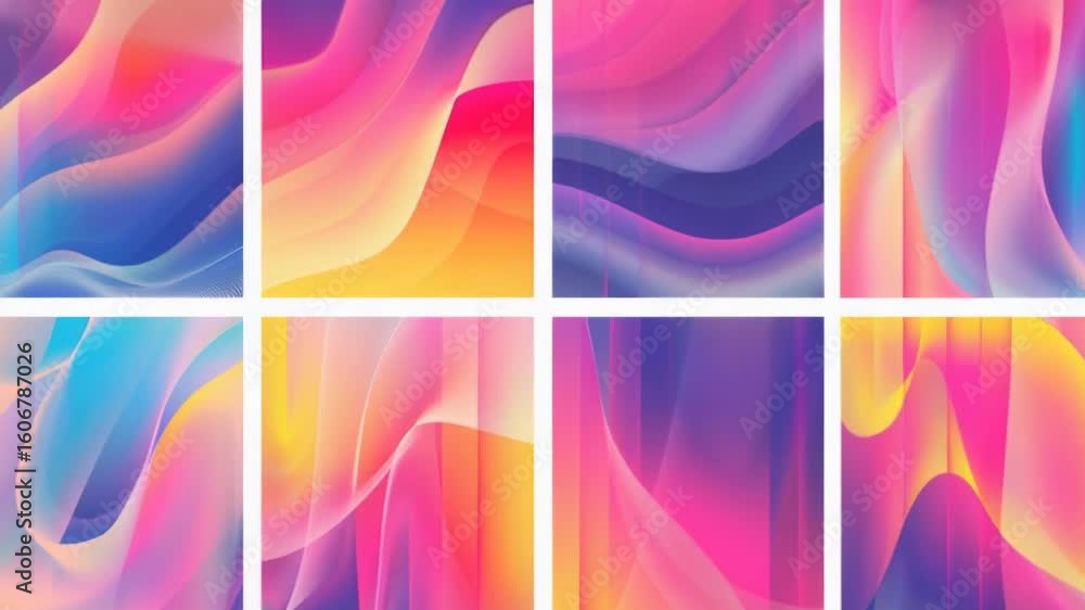 Poster six colorful abstract backgrounds for various design projects
