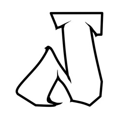Graffiti Style Letter J Vector