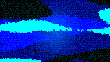 Blue Aqua Black Stained Glass Mosaic Background