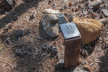 Atalante Trail, a 14 km circular (starts and ends at Troodos Square), almost level, moderately challenging trail around Mount Olympus in the Troodos Mountains, near Pano Platres, Limassol, Cyprus
