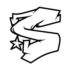 Graffiti Style Letter S Vector