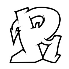 Graffiti Style Letter R Vector
