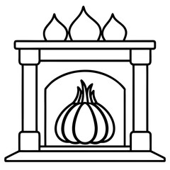 Cozy Fireplace with Garland