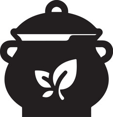 pot silhouette black vector Illustration icon