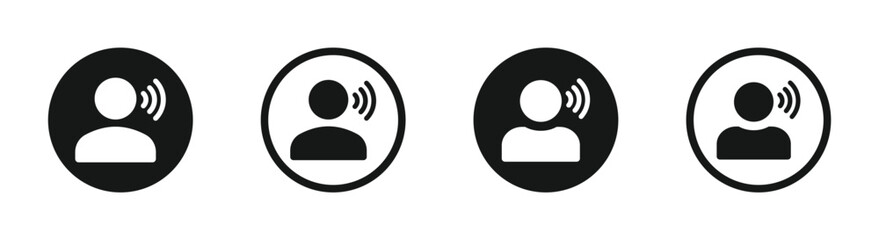 Listen vector icons set. Listening vector icon designs. Listen sign