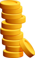 Stacked Yellow Discs in 3D View