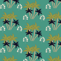Mobile Cute seamless pattern .Tropical  pattern with flowers and palm trees on a background Colorful design for kids cloth, wallpaper, and any backgrounds. Repeating Pattern for Child.
