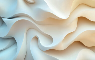 Abstract background of soft and white color waves. White soft shapes for wallpaper. Banner for designing or promotion.