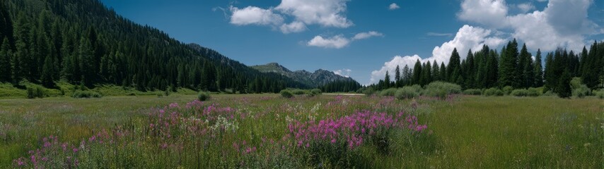 Breathtaking nature scene mountain valley hdr 360-degree panoramic landscape summer view