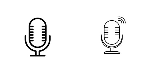 Voice command icon with a microphone in a minimalist style on a transparent background