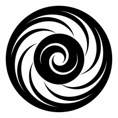 Spiral Circle vector clean black silhouette design white background