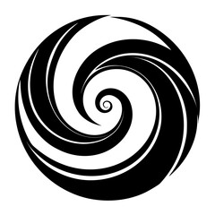 Spiral Circle vector clean black silhouette design white background