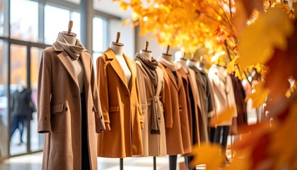 Obraz premium Autumn display of coats