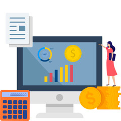 Business people budget status Illustration