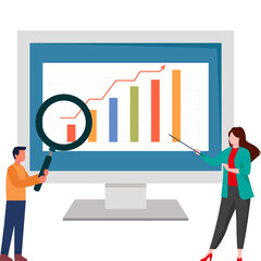 Businessman analysis business report Illustration