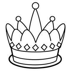 Birthday Crown line art vector