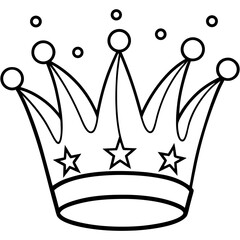 Birthday Crown line art vector