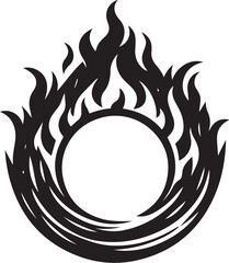 Ring of fire Silhouette Vector Illustration