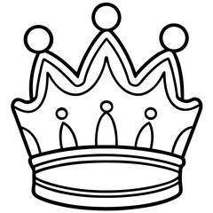 Birthday Crown line art vector