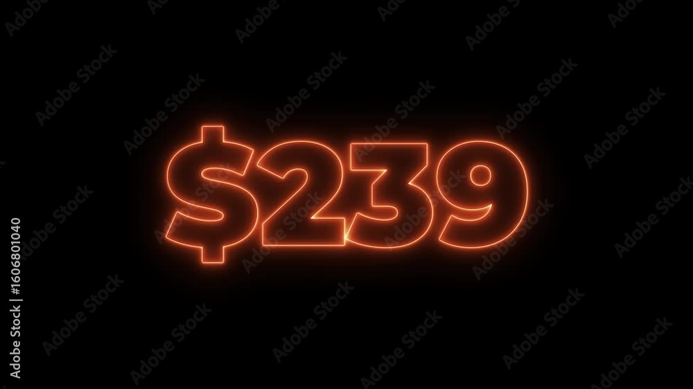 Poster 700 dollar animation isolated on black background for business concept. number counter of dollar ani