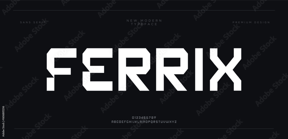 Poster ferrix font vector display futuristic scifi y2k