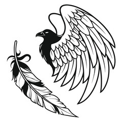 Flying bird symbol vector illustration of eagle dove and wildlife design