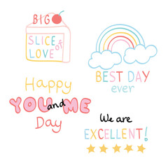 Love and anniversary stickers