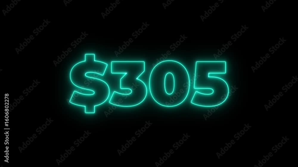 Poster 900 dollar animation isolated on black background for business concept. number counter of dollar ani