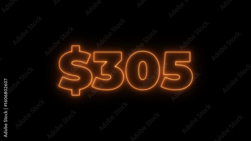 Poster 900 dollar animation isolated on black background for business concept. number counter of dollar ani