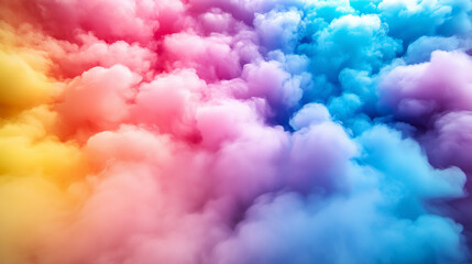 Colorful pastel cloudscape with soft gradient background
