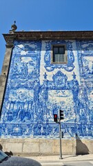 Façade of the Chapel of Souls (Capela das Almas) on Santa Catarina Street, Porto, Portugal....