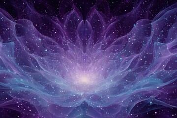 Obraz premium A beautiful purple flower with twinkling stars in the background, creating a magical and dreamy atmosphere.