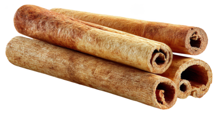 Aromatic cinnamon sticks, a closeup on texture and warm culinary spices on dark background.