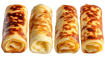 Closeup view of four delectable food items, a culinary delight delicious.