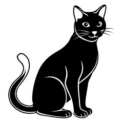 Cat vector silhouette black design white background