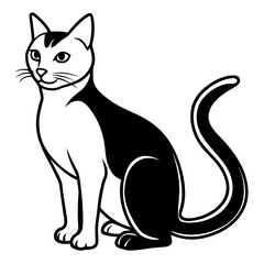 Cat vector silhouette black design white background