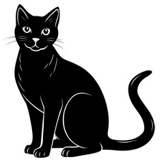Cat vector silhouette black design white background