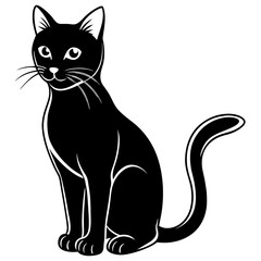 Cat vector silhouette black design white background