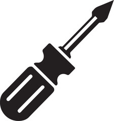 Screwdriver simple black and white illustration