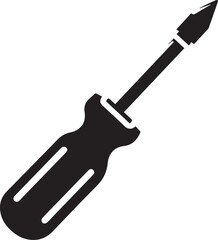 Screwdriver simple black and white illustration