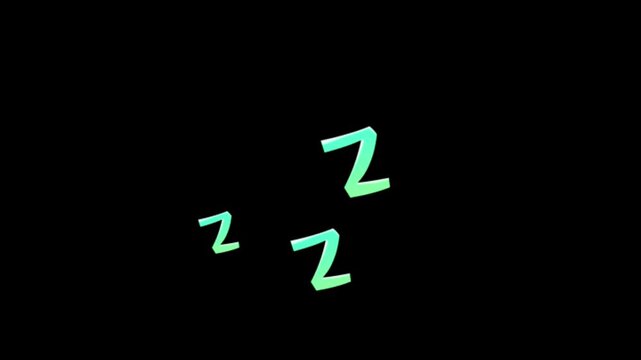 "Sleepy zzz" Text Animation. Design concept about sleep, dreams, relaxation, and insomnia.
