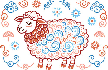 vector illustration of a sheep