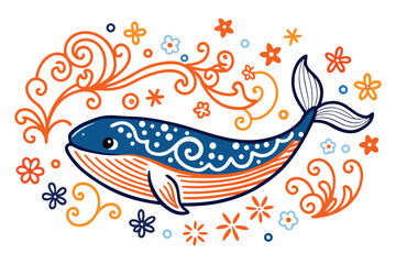 vector illustration of an abstract Whale