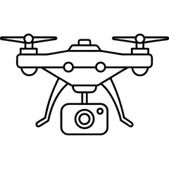 Drone with Camera line art vector