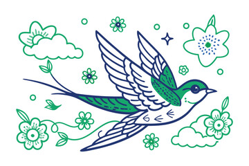 vector illustration of a bird