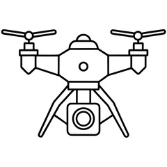 Drone with Camera line art vector